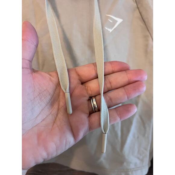 Gymshark women pullover cropped sz Medium cream hoodie gym workout beige - Picture 5 of 9